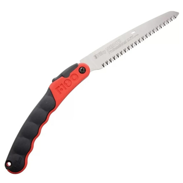 Silky F180 red and black folding saw with fine teeth and ergonomic grip