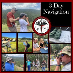 Students using maps and compasses during a 3-day navigation course in the Colorado wilderness, led by expert instructors from The Survival University.